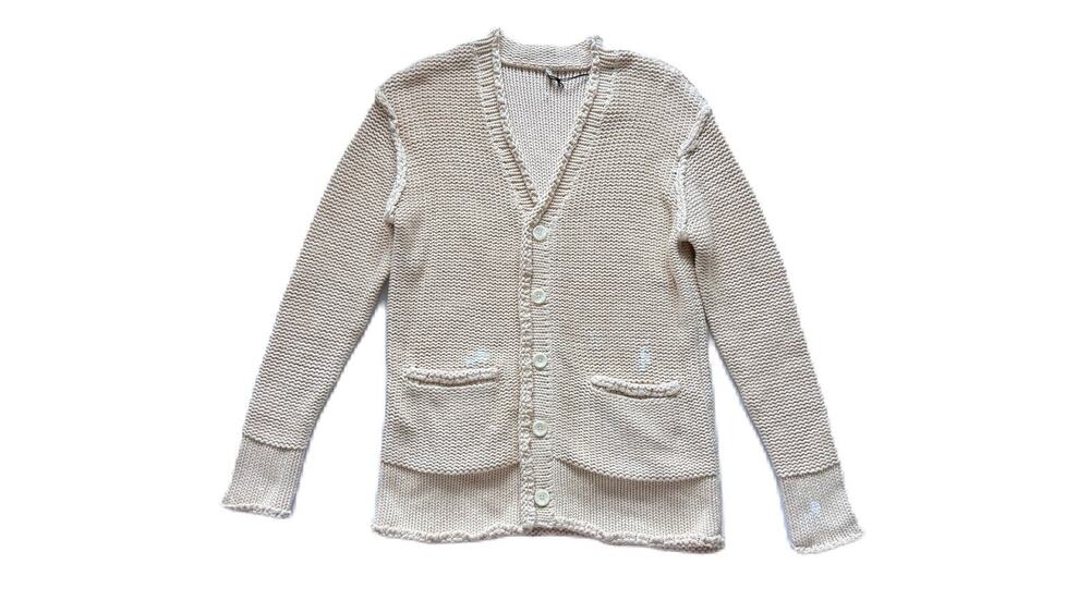 R13 Boxy Cardigan With Rolled Edges Size XS 100% Cotton NWT
